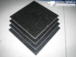 polished black galaxy granite tile for