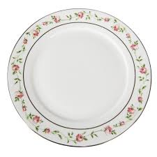 Pink Porcelain Flowers Round Plate