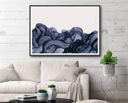 Blue Wall Art Horizontal Abstract Art