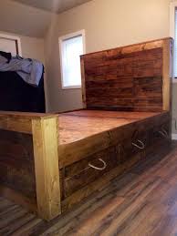 Pallet Bed And Headboard With Storage