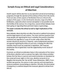 Pro Choice Essay Thesis Proposal
