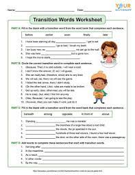 transition words for 2nd and 3rd grade