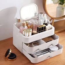 makeup organizer with mirror drawer