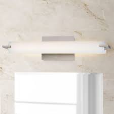 Tube Brushed Nickel Led Bathroom Light Vertical Or Horizontal Mounting P5044 084 L Destination Lighting