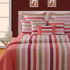 linear luxury bedspread set pink