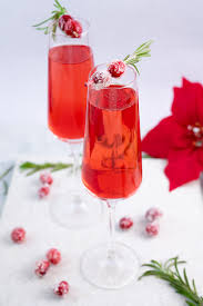 cranberry mimosa poinsettia drink