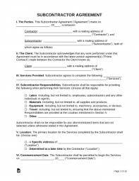 free subcontractor agreement templates