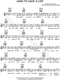 How to save a life. The Fray How To Save A Life Sheet Music Leadsheet In Bb Major Transposable Download Print Sku Mn0099453