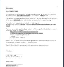 free printable offer letter sle form