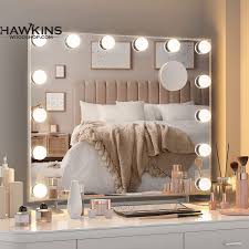 large hollywood lighted makeup mirror