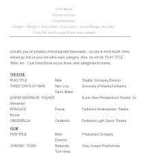 Theater Resume Templates Example Child Actor Resume Templates