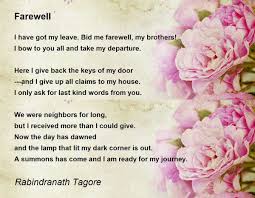 farewell poem by rabindranath ore