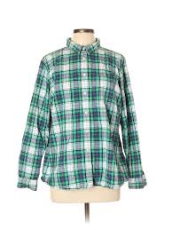 Details About L L Bean Women Green Long Sleeve Button Down Shirt Xl Petite