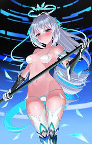 aircell, bronya zaychik, bronya zaychik (herrscher of truth), honkai  (series), honkai impact 3rd, absurdres, highres, 1girl, armored boots, bare  shoulders, bikini, black eyes, blue hair, blush, boots, breasts, closed  mouth, feet out