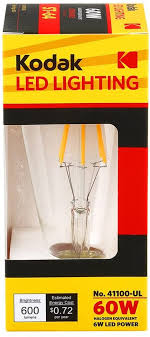 Kodak 41100 Ul Edison St 64 Dimmable Led Multi Filament Light Bulb 60 Watt E26 Base Amber Clear Amazon Com