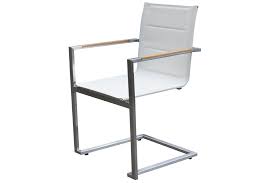 Ein grauer freischwinger stuhl und ein schwingstuhl in weiß sind ein überzeugendes duo. Outflexx Freischwinger Weiss Stahl Teak Gartenmoebel De