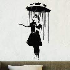 Banksy Nola Rain Girl Umbrella Stencils