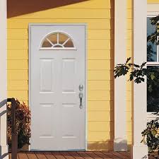 National Door Company Z000565r Smooth Fiberglass Prehung Right Hand Inswing Entry Door 4 Lite 4 Panel Clear Glass 36 X 80