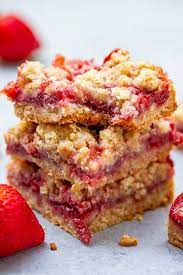 strawberry bars with crumble topping