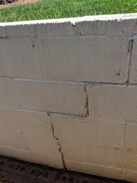 bulging hollow concrete block retaining