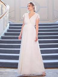 We love the romantic sweep train. 20 Maternity Wedding Dresses To Show Off Or Conceal Your Bump