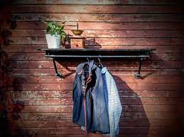 Wall Mounted Clothes Rack With Shelf