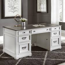 To know which size you need, think about what your desk will need to accommodate, such as: Liberty Furniture Allyson Park Transitional Two Toned Executive Desk Wayside Furniture Double Pedestal Desks