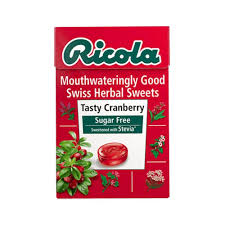 ricola cranberry sugar free box 45g