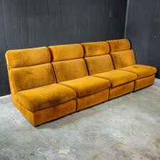 A velvet sofa is the perfect option for adding a touch of luxury to a living room. Vintage Orange Brown Velvet 4 Seat Sofa 1960s For Sale At Pamono