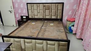 Double Bed Box King Size Teak Finish In