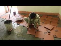 installation terracotta floor tile