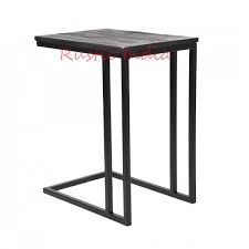 Square Iron Wooden Side Table