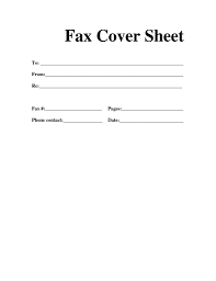 Fax Cover Letter Printable Room Surf Com