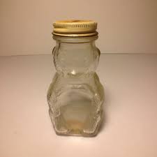 Vintage Glass Honey Bear Jar Top