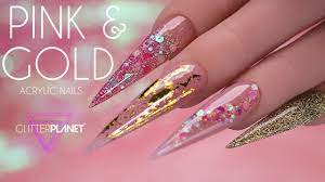 xl acrylic nails sti pink and