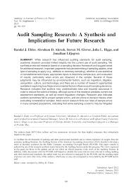 Pdf Audit Sampling Research A Synthesis And Implications