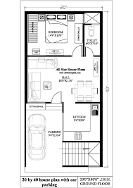 20 by 40 house plan with car parking
