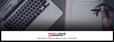 monthly computer maintenance checklist