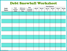 Free Printable Debt Snowball Worksheet Pay Down Your Debt