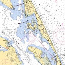 North Carolina Bodie Island Kitty Hawk Bay Kill Devil Hills Nautical Chart Decor