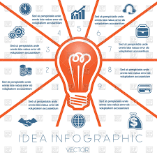 Light Bulb Infographics Template On Ten Positions Possible To Use For Workflow Banner Diagram Web Design Timeline Area Chart Stock Vector Image
