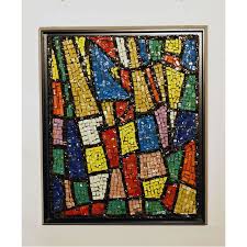 Vintage Glass Mosaic Wall Panel With