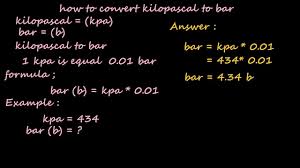 How To Convert Kpa To Bar