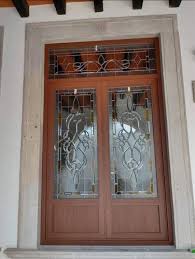 Hinged Beveled Glass Door For Home