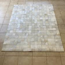 white nguni patchwork mat