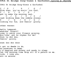 Louis, mounder the bridge is the most amazing song i have ever heard. 59th St Bridge Song Lyrics And Chords Songs Love Songs Lyrics