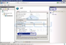 change asp session timeout from iis 7