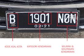 kode plat nomor belakang jakarta dan