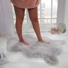 sienna faux fur sheepskin rug silver