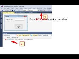 visual bisic error bc30456 form1 is not